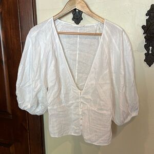 Linen peasant blouse